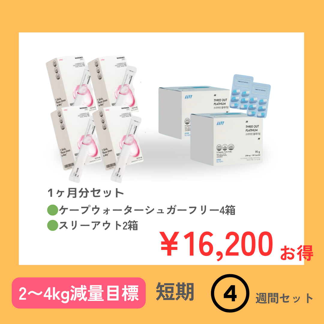 短期(2〜4kg)SPRX ケープウォーターミックス４箱 x スリーアウト2箱(１ヶ月分）
