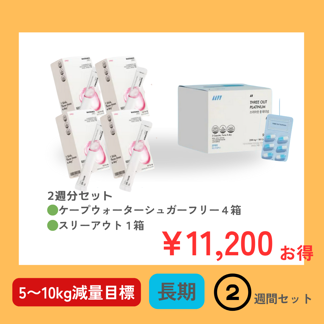 長期(5〜10kg)SPRX ケープウォーターミックス ４箱 x スリーアウト １箱(２週間分）
